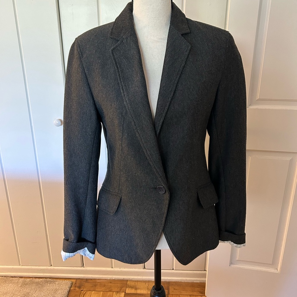 Worn Once! Fitted Charcoal Blazer Size 12